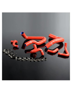 Kit de Mangueras de Radiador de Silicona PIT66 Rojo para Mustang 1986-1993