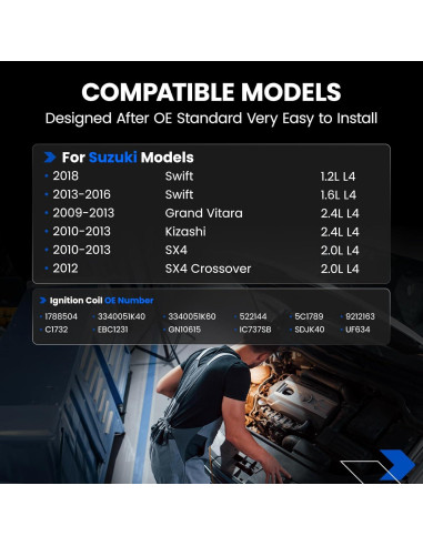 Paquete de 4 Bobinas de Encendido SYKRSS UF634 para Suzuki