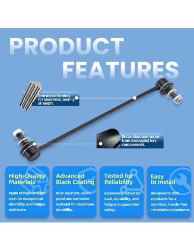 Enlace Estabilizador de Suspensión RongJYAutoParts para Audi