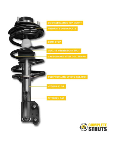 Conjunto de Estribos Completos Frontales y Amortiguadores Ford Focus 2006-2007