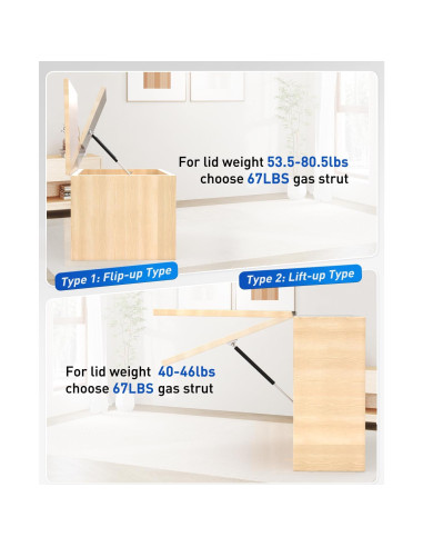 Resortes de Gas ARANA 15" (38.1 cm) 67 lbs (30.4 kg) para Cama