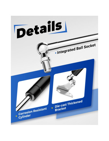 Resortes de Gas ARANA 15" (38.1 cm) 67 lbs (30.4 kg) para Cama