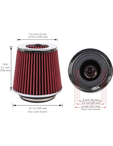 Filtro de Aire de Motor CARTMAN CM-AF-2101 Lavable 3-4"