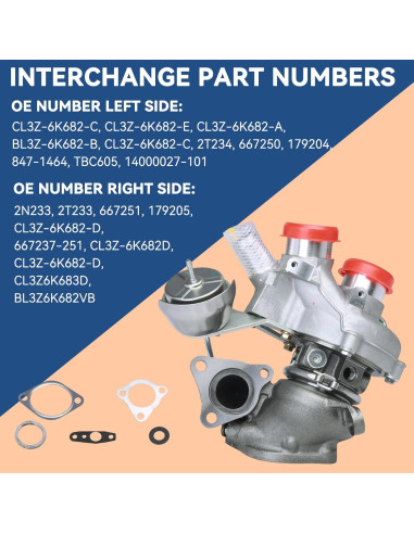 Kit Turboalimentador KALANBAY para Ford F-150 2011-2012 3.5L