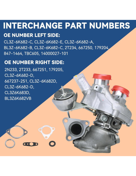 Kit Turboalimentador KALANBAY para Ford F-150 2011-2012 3.5L