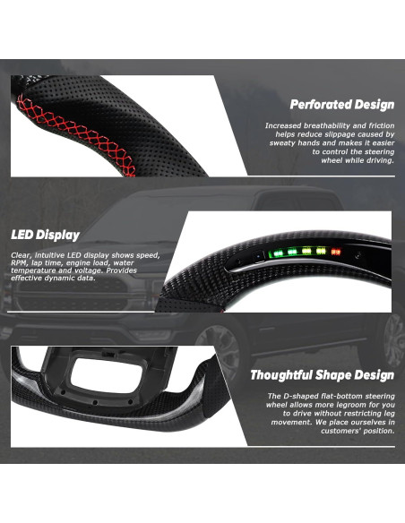 Volante de Carbono Loschen RSW1010 para F150 Raptor 2021-2024