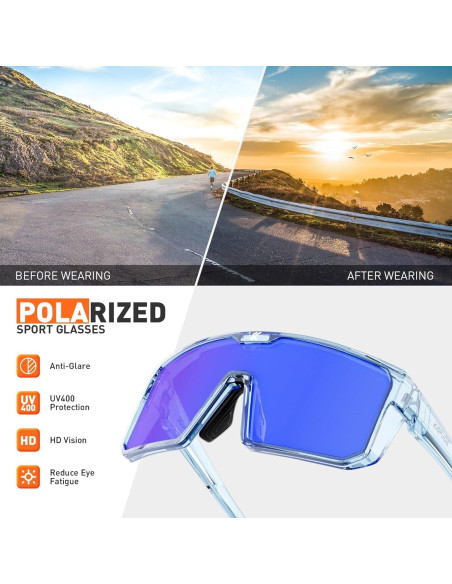 Gafas de Ciclismo KAPVOE Polarizadas UV400 para MTB