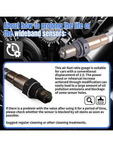 Medidor de Relación Aire/Combustible ZHSYMX 52mm Digital con Sensor LSU4.9