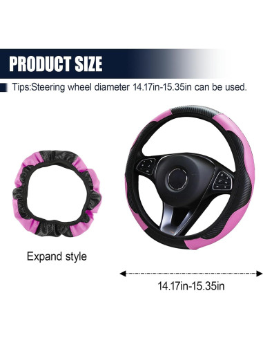 Funda de Volante ZIMISI 38 cm Antideslizante Rosa