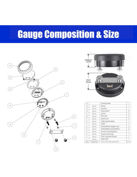 Medidor de Relación Aire/Combustible ZHSYMX 52mm Digital con Sensor LSU4.9