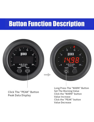 Medidor de Relación Aire/Combustible ZHSYMX 52mm Digital con Sensor LSU4.9