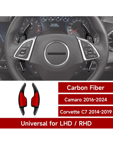 Cubierta de Trim Palanca de Cambio YDMYL Rojo para Chevrolet Camaro 2016-2023/Corvette C7 2014-2019