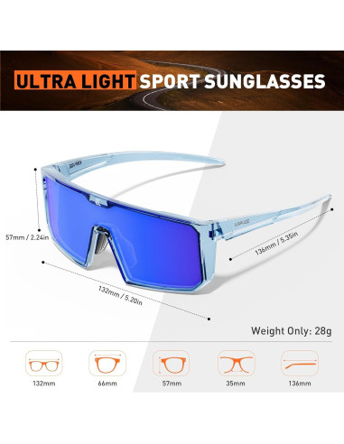 Gafas de Ciclismo KAPVOE Polarizadas UV400 para MTB