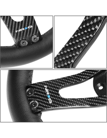 Volante Deportivo Reforzado NRG Innovations 320mm Cuero Negro