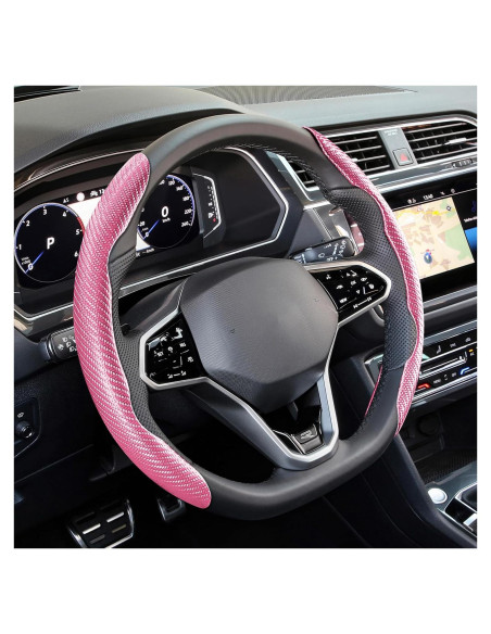 Funda de Volante de Coche QZTYTY Antideslizante Rosa