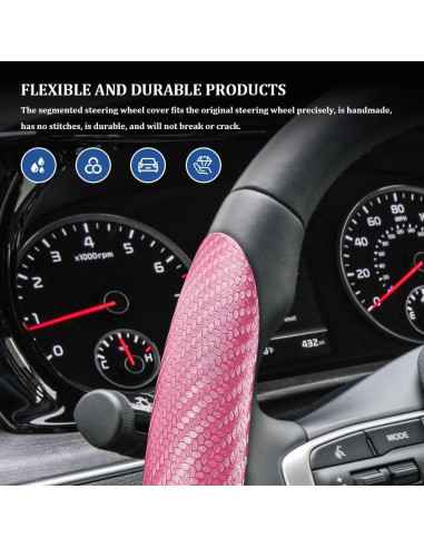 Funda de Volante de Coche QZTYTY Antideslizante Rosa