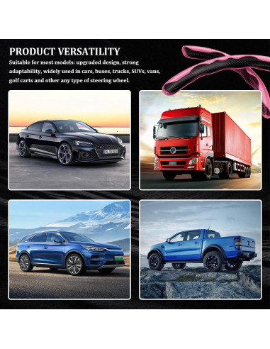 Funda de Volante de Coche QZTYTY Antideslizante Rosa