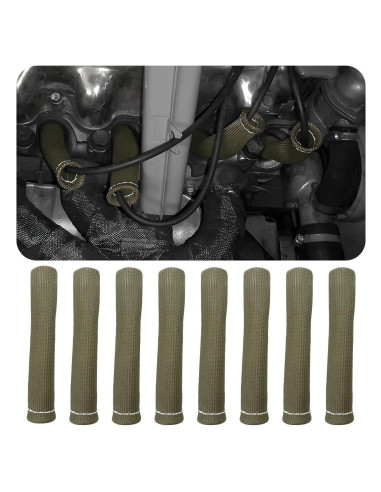 8 Piezas Manga Protectora de Cable de Bujía Wevdn Titanio