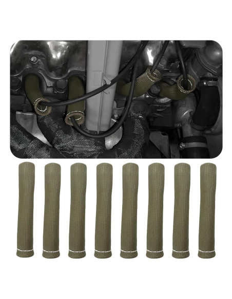 8 Piezas Manga Protectora de Cable de Bujía Wevdn Titanio