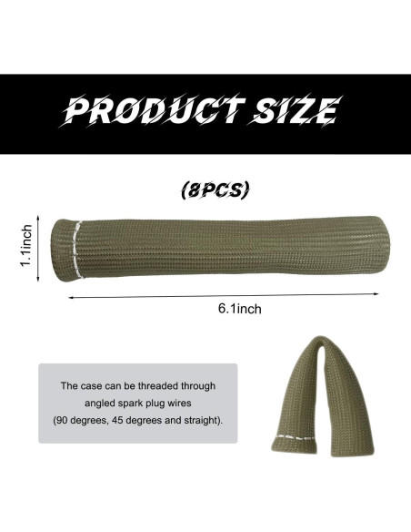 8 Piezas Manga Protectora de Cable de Bujía Wevdn Titanio