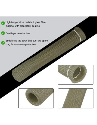 8 Piezas Manga Protectora de Cable de Bujía Wevdn Titanio