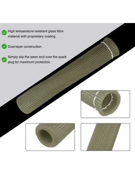 8 Piezas Manga Protectora de Cable de Bujía Wevdn Titanio