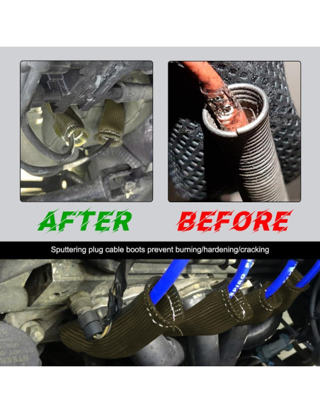 8 Piezas Manga Protectora de Cable de Bujía Wevdn Titanio