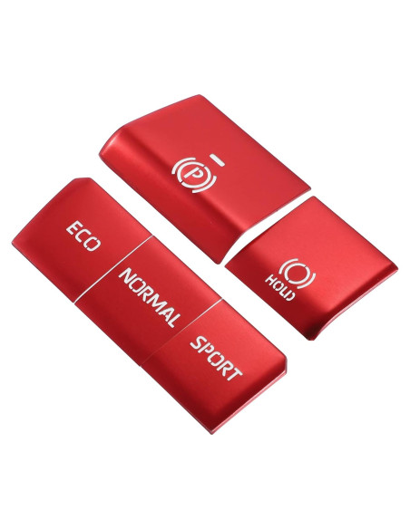 Cubierta de Botón de Freno de Mano Electrónico A ABSOPRO Roja - 5 Piezas para Toyota RAV4 2019-2022