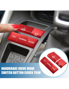 Cubierta de Botón de Freno de Mano Electrónico A ABSOPRO Roja - 5 Piezas para Toyota RAV4 2019-2022 2
