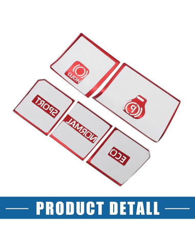 Cubierta de Botón de Freno de Mano Electrónico A ABSOPRO Roja - 5 Piezas para Toyota RAV4 2019-2022
