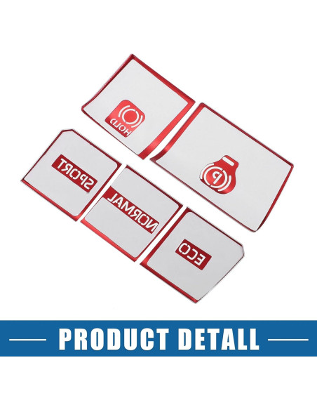 Cubierta de Botón de Freno de Mano Electrónico A ABSOPRO Roja - 5 Piezas para Toyota RAV4 2019-2022