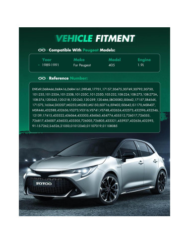 Motor de Arranque SCITOO 134801 12V 1.2kW 9 Dientes Peugeot 405