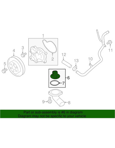 Termostato Original Subaru 21210AA211 para Crosstrek, Impreza y Legacy
