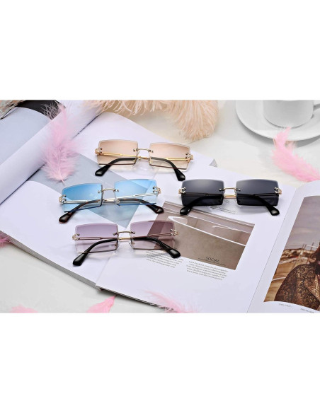 Gafas de sol rectangulares UV400 para hombres y mujeres