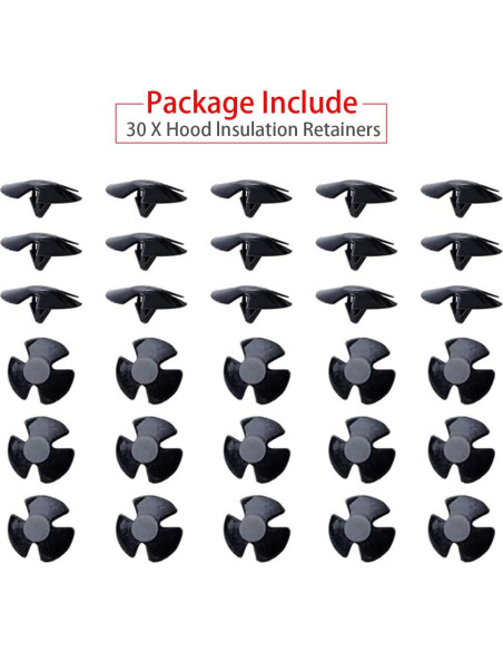 30 Clips de Retenedores de Aislamiento BELOMI para Capó Auto