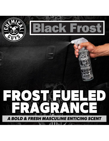 Aromatizante de Aire Chemical Guys Black Frost 473 ml - Eliminador de Olores