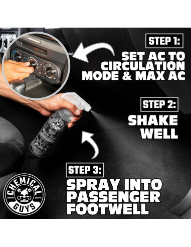 Aromatizante de Aire Chemical Guys Black Frost 473 ml - Eliminador de Olores