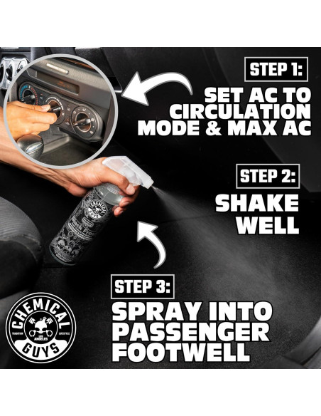 Aromatizante de Aire Chemical Guys Black Frost 473 ml - Eliminador de Olores
