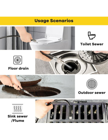 Kit Jetter de Drenaje STARREY 30.48m 5800PSI Manguera y Boquillas