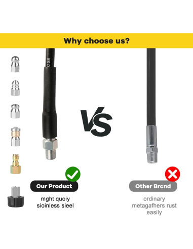 Kit Jetter de Drenaje STARREY 30.48m 5800PSI Manguera y Boquillas