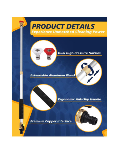 Boquilla Jet Extensible CONGDAREN 46-81 cm para Lavadora a Presión