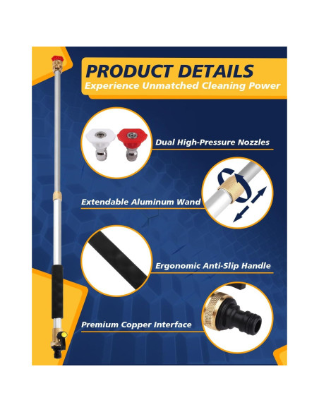 Boquilla Jet Extensible CONGDAREN 46-81 cm para Lavadora a Presión