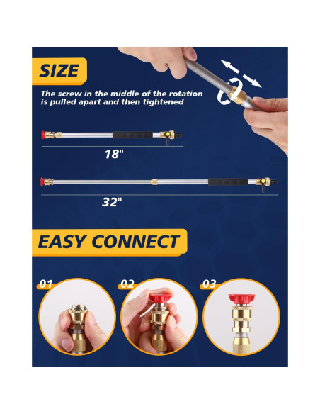 Boquilla Jet Extensible CONGDAREN 46-81 cm para Lavadora a Presión