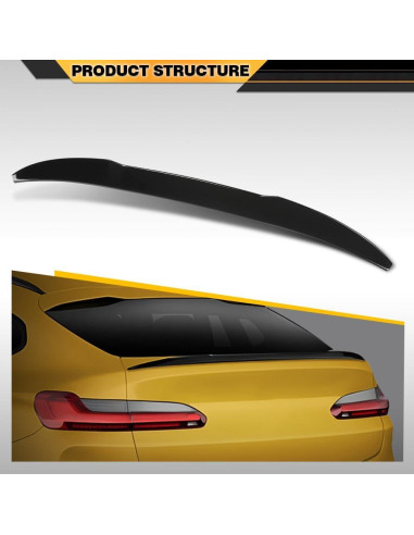 Alerón Trasero BMW X4 G02 2019-2024 Estilo M4 Negro Brillante