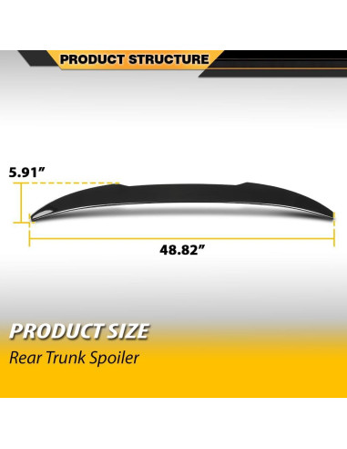 Alerón Trasero BMW X4 G02 2019-2024 Estilo M4 Negro Brillante