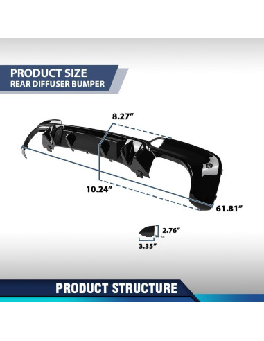Labio de Difusor Trasero PIT66 para BMW X3 G01 M40i 2018-2021
