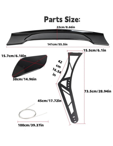 Alerón trasero STSEV01 para Volkswagen Passat B7 2012-2019