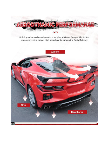 Alerón Trasero Alto Kingcher C589 para Corvette C8 2020-2025