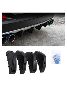 Difusor de Labio de Parachoques Trasero Augeny Universal Negro