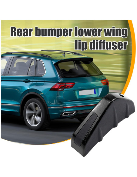 Difusor de Labio de Parachoques Trasero Augeny Universal Negro